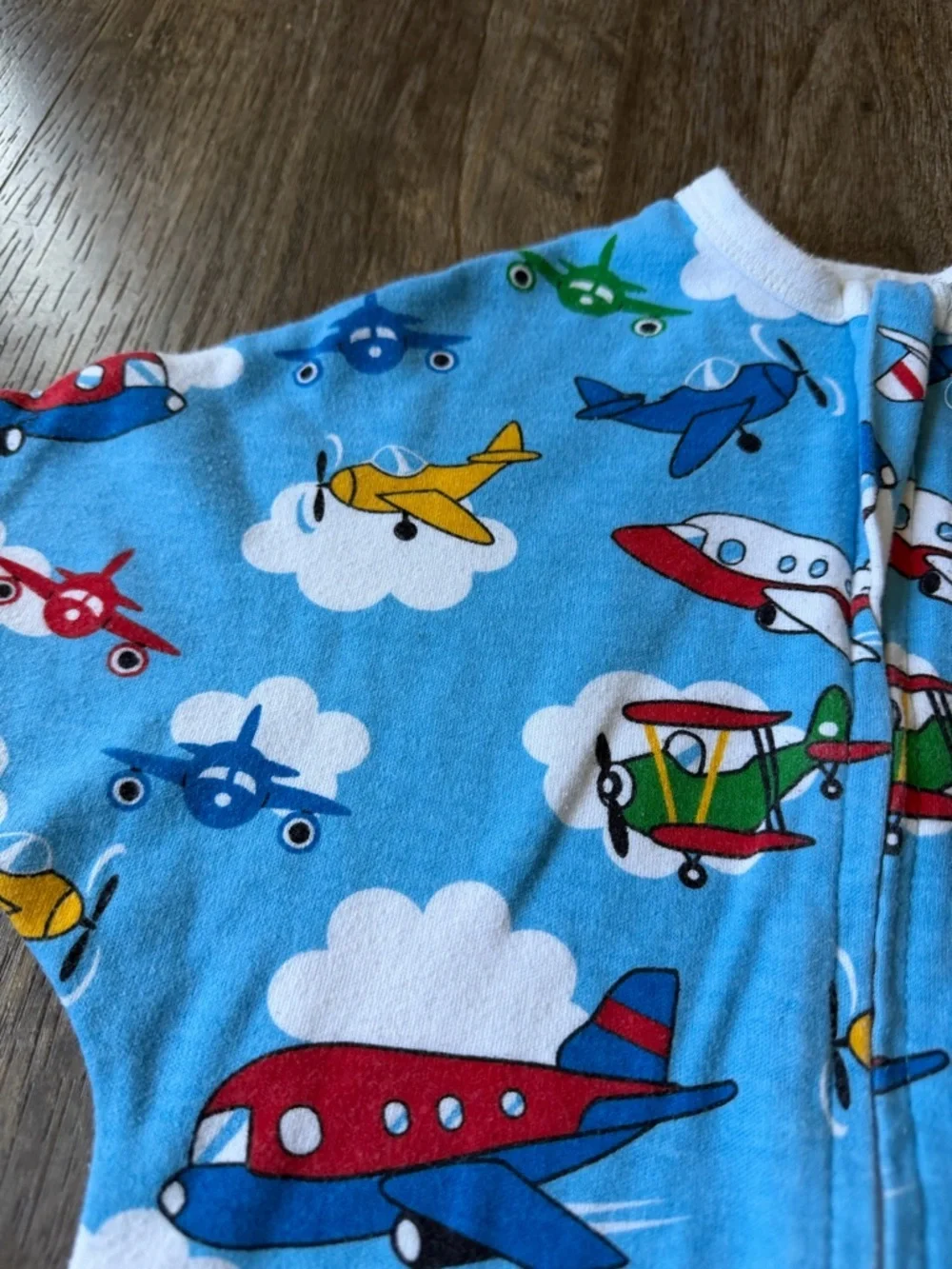 Sleeping Baby Zippadee-Zip Blue Airplane Swaddle Transition - Small 4M-8M